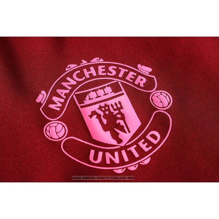 Camisola Polo Manchester United 2020-2021 Vermelho